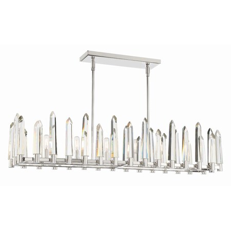 Crystorama Watson 6 Light Polished Nickel Linear Chandelier WAT-B2006-PN